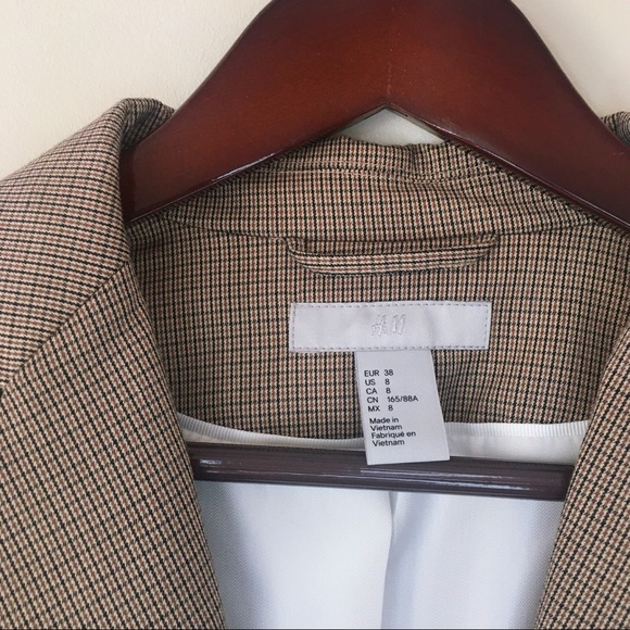 H&M Brown Professor Houndstooth Check Pantsuit - Picture 5 of 16